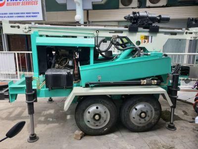 Trailer Type Moveable Hydraulic Small Rotary Drill Water Well Portable Mini Borehole Water Well Drilling Rig