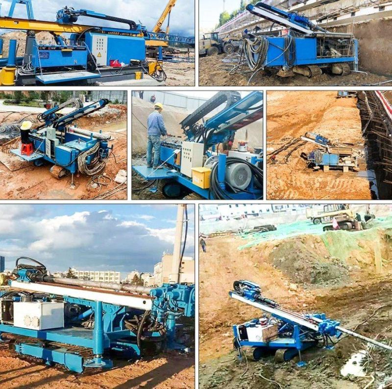 Rotator Lifting Force 70kn Full Hydraulic Crawler Diesel Electric Anchor Drilling Rig High-Rise Buildings Anchor Drilling Rig for High-Speed Drilling