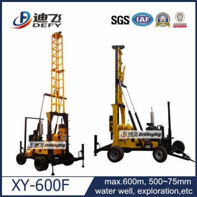 2022 Hot Sale Xy-600f Farm Irrigation Water Well Drilling Rig/Durable Family Water