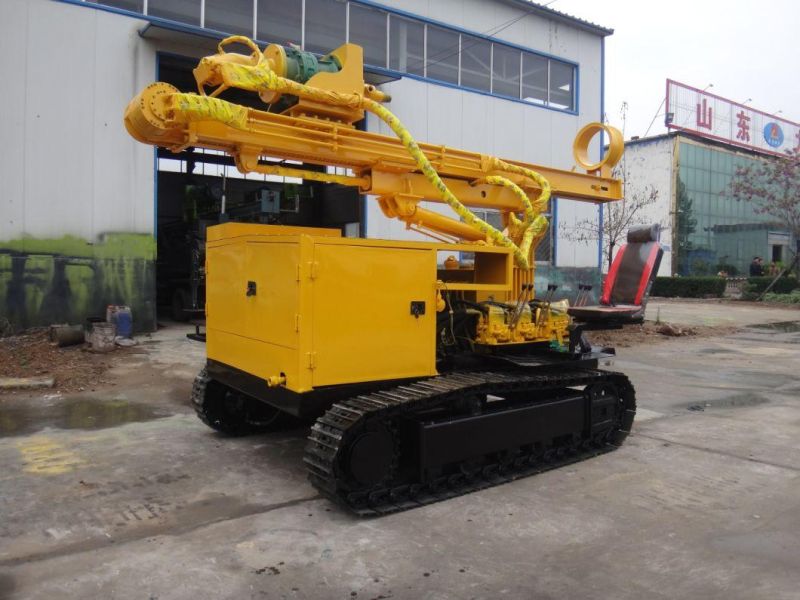 Advanced Hydraulic System Solar Power 1-4m Photovoltaic Crawler Ground Drilling Pile Driver Machine