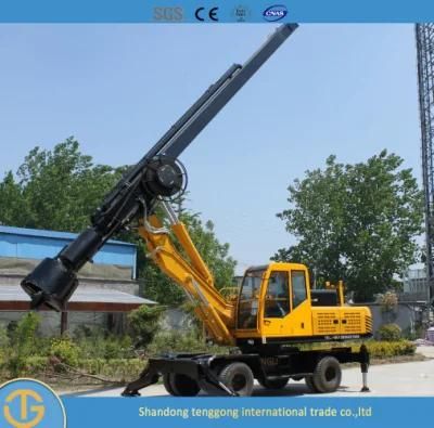 Screw Pile Driver 360 Degree Wheeled Rotary Drilling Rig