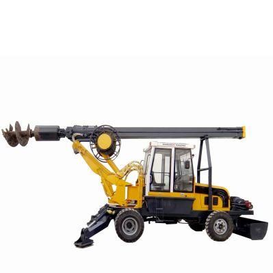 Hot Sale Wheel 180 Rotary Excavator Hydraulic Power Machine 10m Rotary Drilling Rig for Construction Foundation