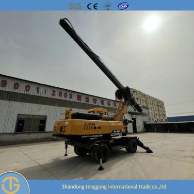 High-Quality Four-Wheel Guardrail Piling Machine Drilling Rigs