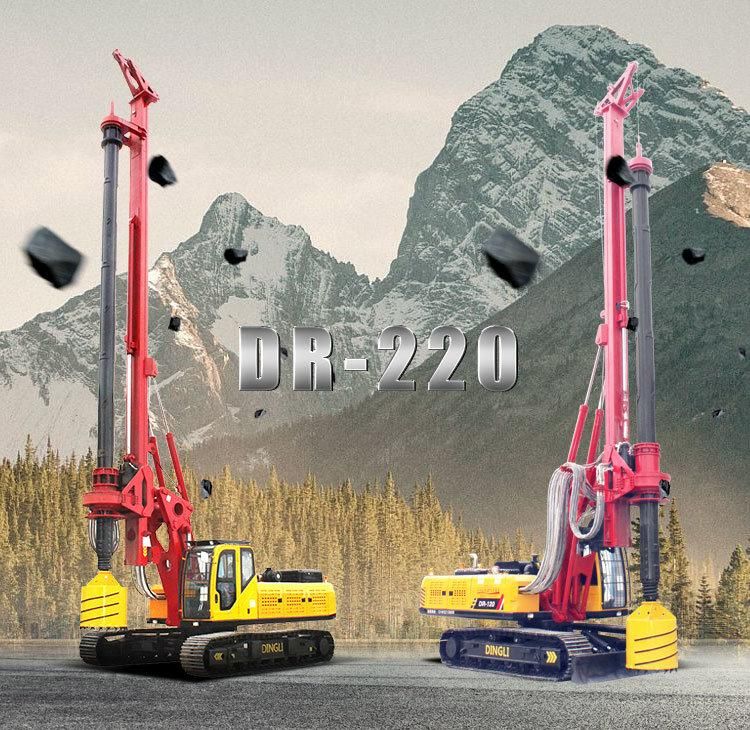 5-60m Manufacturer Construction Machinery Crawler Dr-220 Economical Water Well Rotary Drilling Rig for Sale