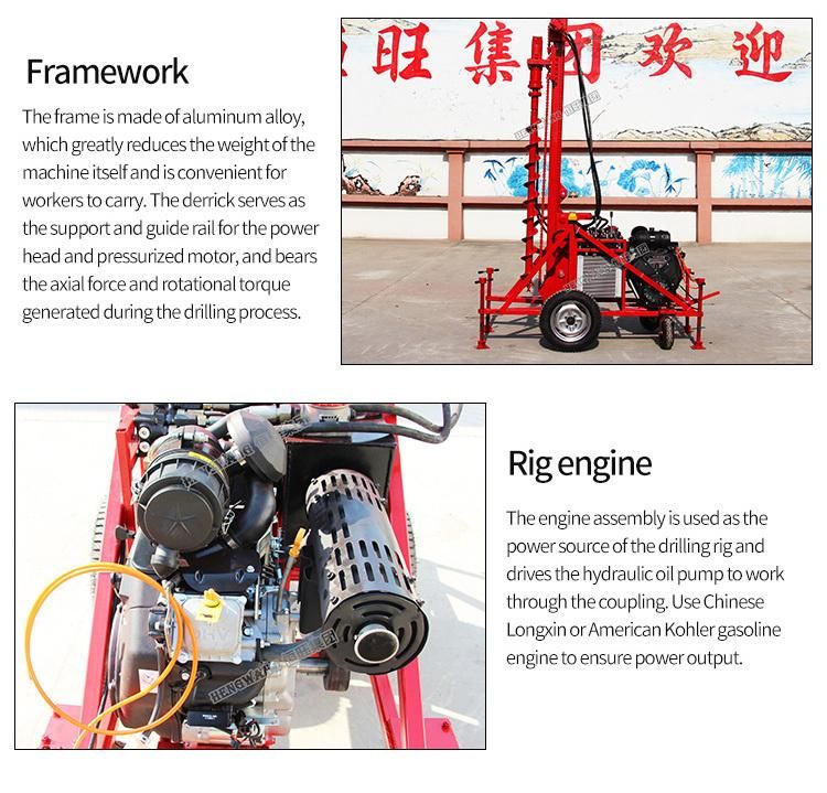 Portable Pneumatic Rock Borehole Drilling Rig