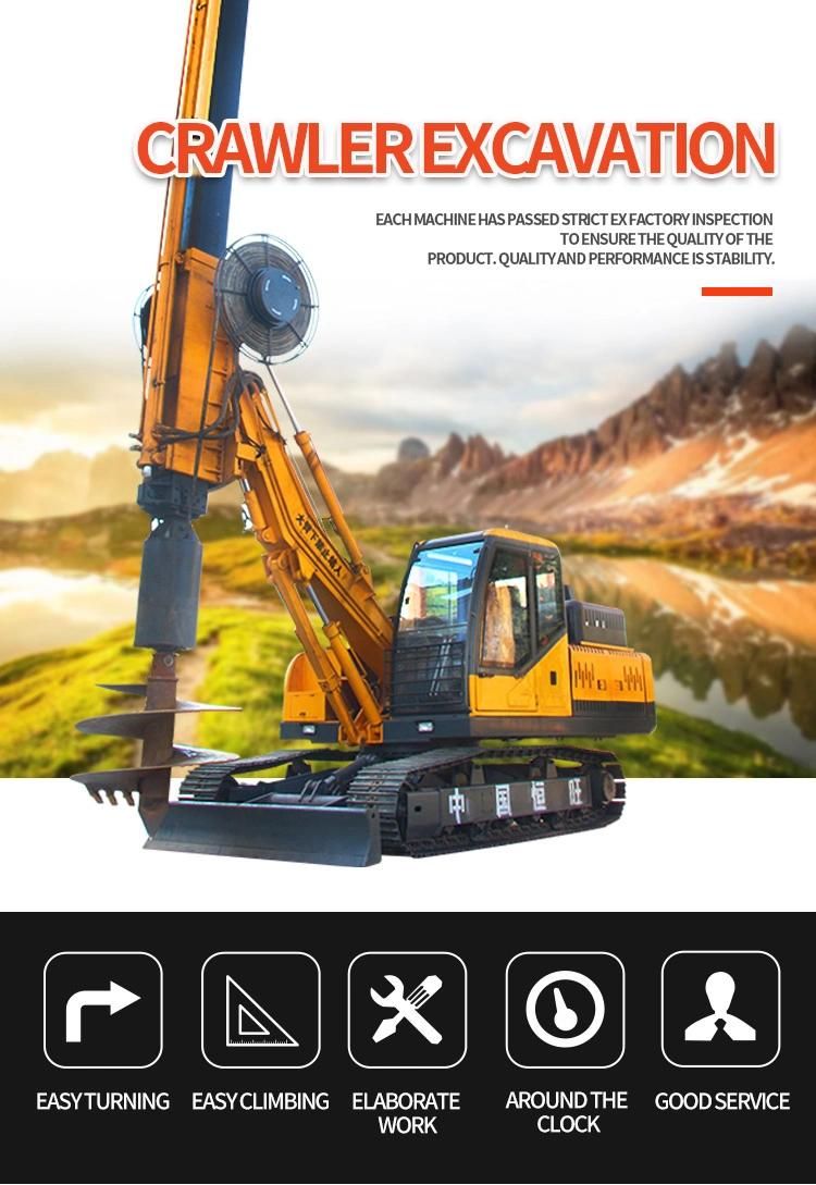 Rotary Drilling Rig Model Hw-22 Pile Driver Machine/Hydraulic Static Rotary Portable Crawler Pile Driver Rotary Drilling