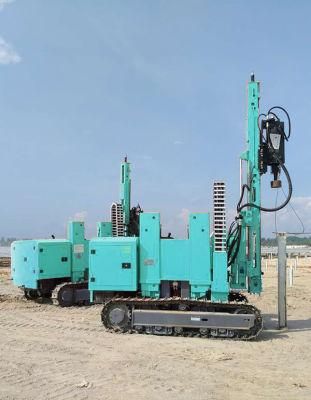 5300*1970*2620mm Gasoline Rock Drill 20-120m Multi-Function Solar Pile Driver Machine