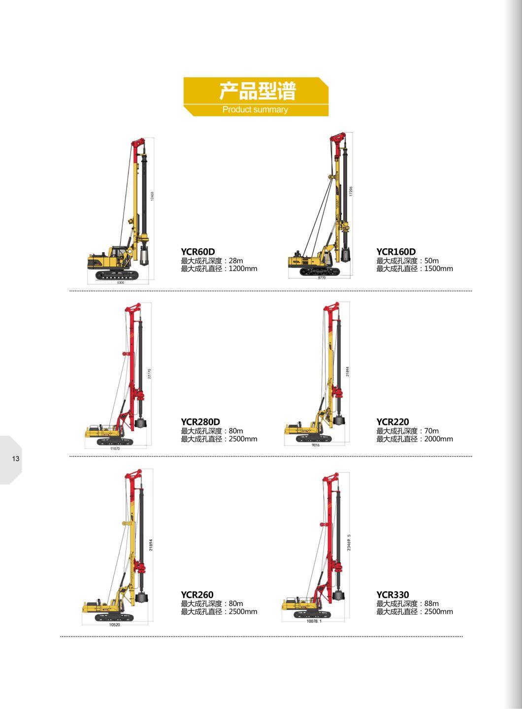 Famous Brand Crawler Rotary Drilling Rig Ycr260 with Factory Price