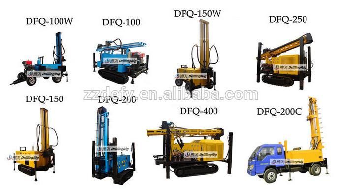 Hydraulic Pneumatic Rock Drilling Rig with Air Compressor