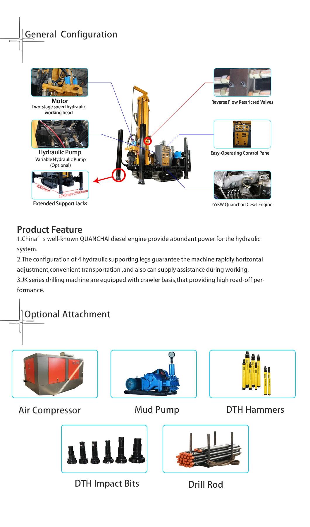 Jk-Dr20X Hydraulic Portable Water Well Drilling Rig Manufacturer