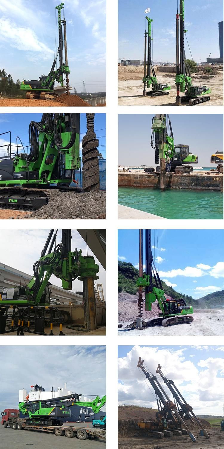Kr285c Tysim Rotary Pile Drill Rig Drilling Professional Pile Engineering Foundation Equipment with Low Headroom