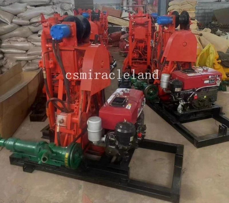 50m Small Portable Hydraulic Geotechnical Exploration Core Drilling Rig with Mud Pump