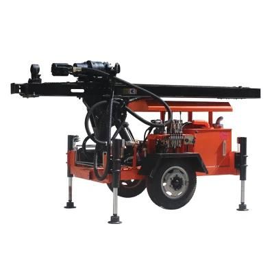 120m Trailer Mounted Hydraulic Borehole Water Well Drilling Rig