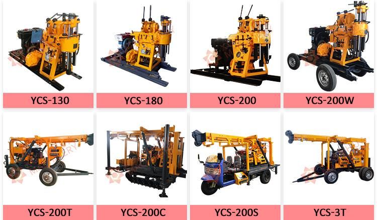 Ycs-200c 200m Deep Portable Hydraulic Rotary Small Crawler Rock Bore Water Well Drilling Machine