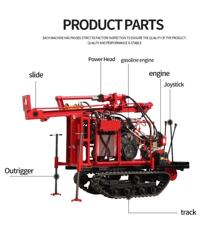 30m Portable Gasoline Engine Mountain DTH Drilling Rig