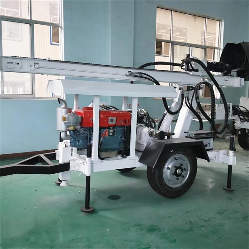 Small Portable Trailer Hydraulic Control Water Well Drilling Rig