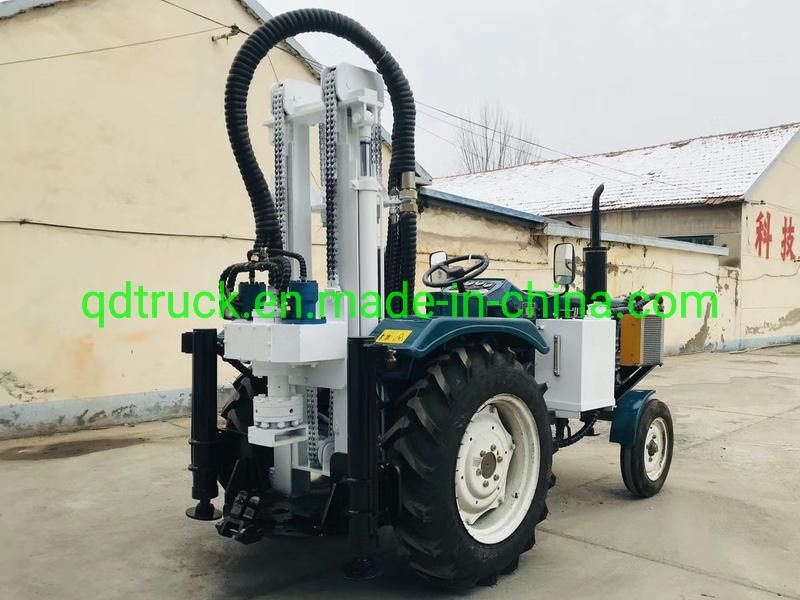 Tow air compressor tractor mounted water well impactor drilling rig