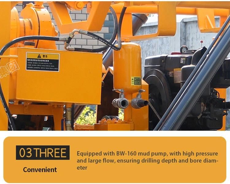 Geological Coring Drilling 160m Depth Tricycle Deep Well Rig