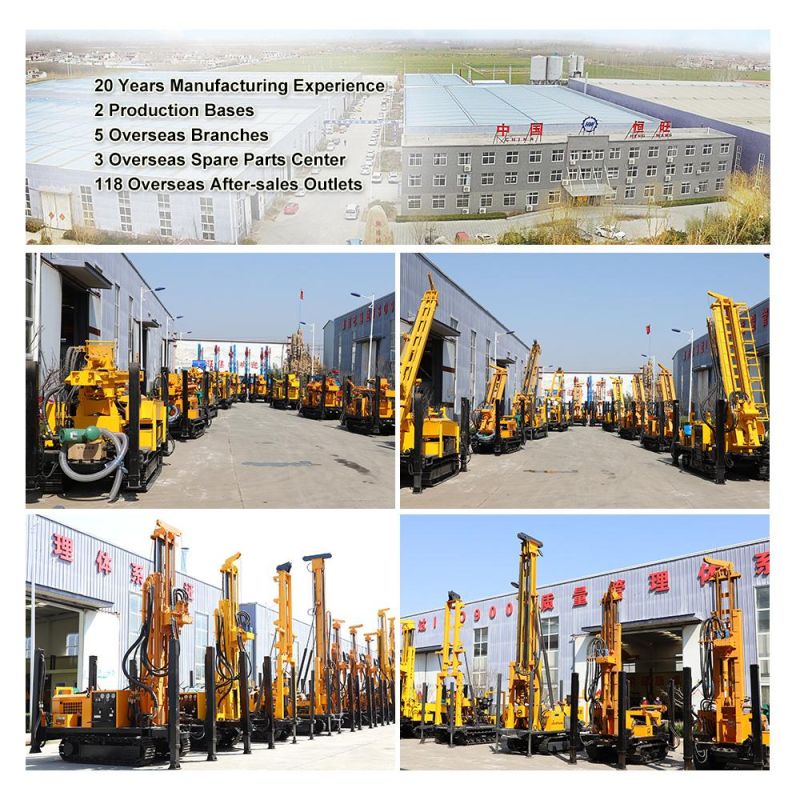 High Efficient 160m Pneumatic Water Drilling Rig Used in Water Well Engineering, Geothermal Well