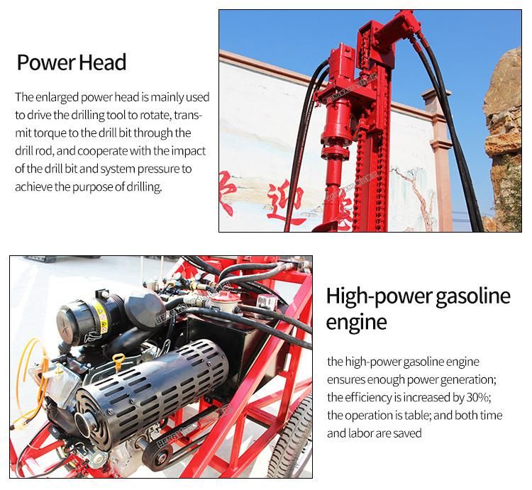 Portable Pneumatic Rock Borehole Drilling Rig