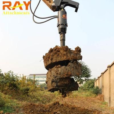 Fence Post Hole Digger Pile Foundation Drilling Rock Auger Drill Mounted on Excavator
