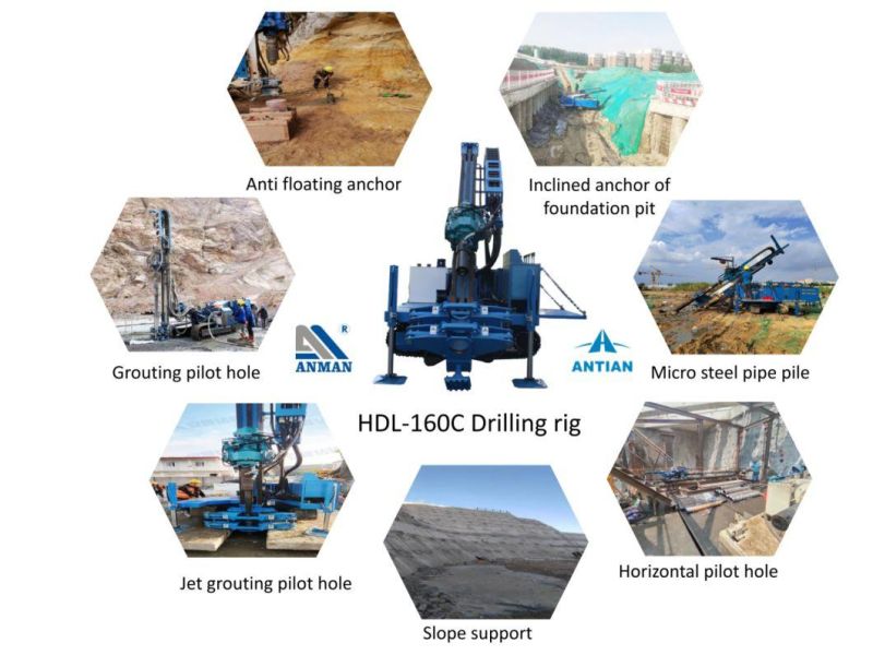 Hdl-160c Engineering Tunnel Pipe Shed Multifunctional Drill Rig