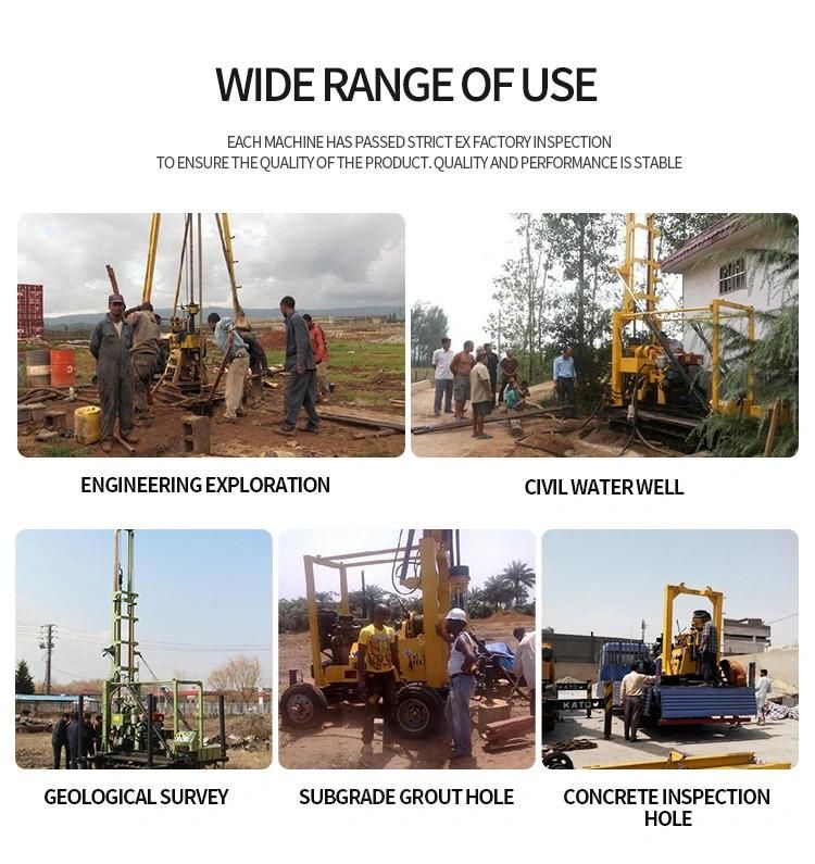 Hydraulic Lifting Tower Crawler 160m Water Well Drilling Rig Machine