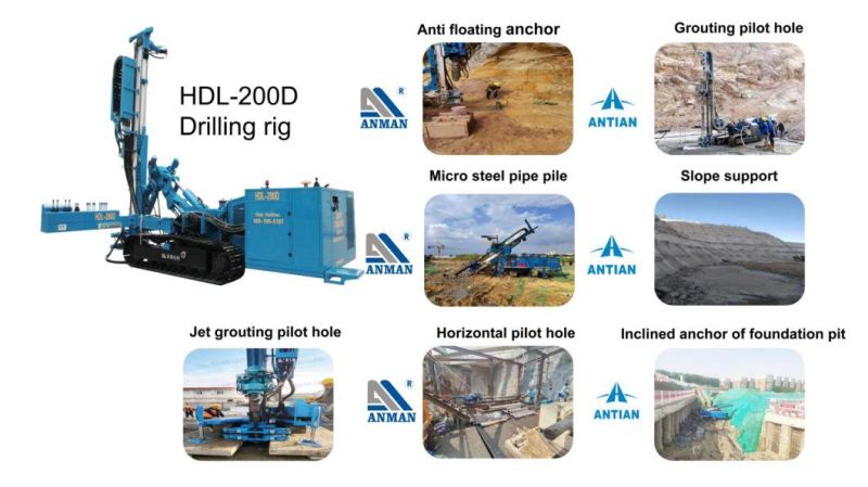 Hdl-200d Wall Protection of Foundation Pit Multifunctional Drill Rig