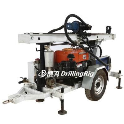 100m Trailer Mounted Water Well Drilling Rig Equipment