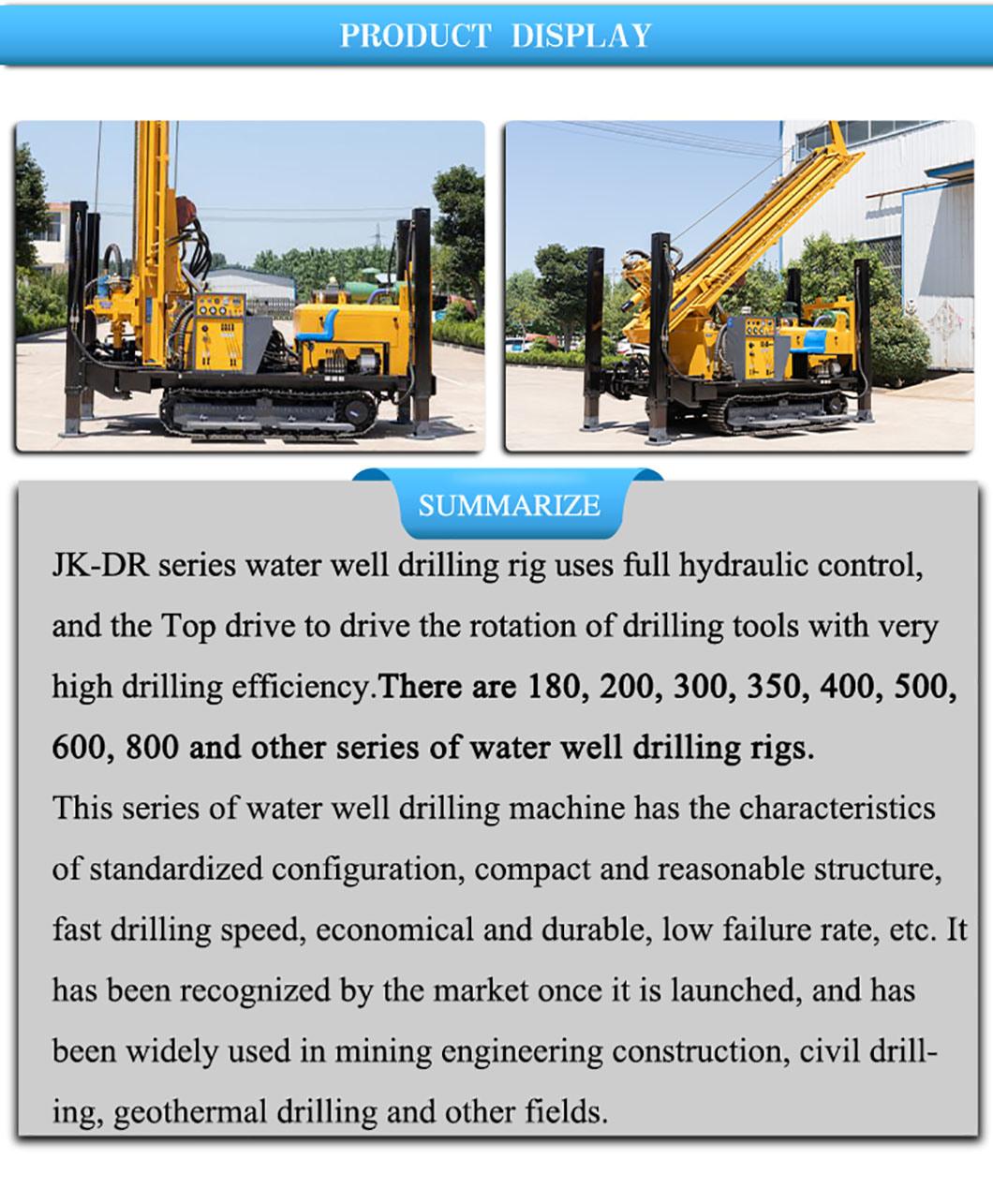 Jk-Dr400 Diesel Engine Hydraulic Crawler Water Well Drilling Rig Price