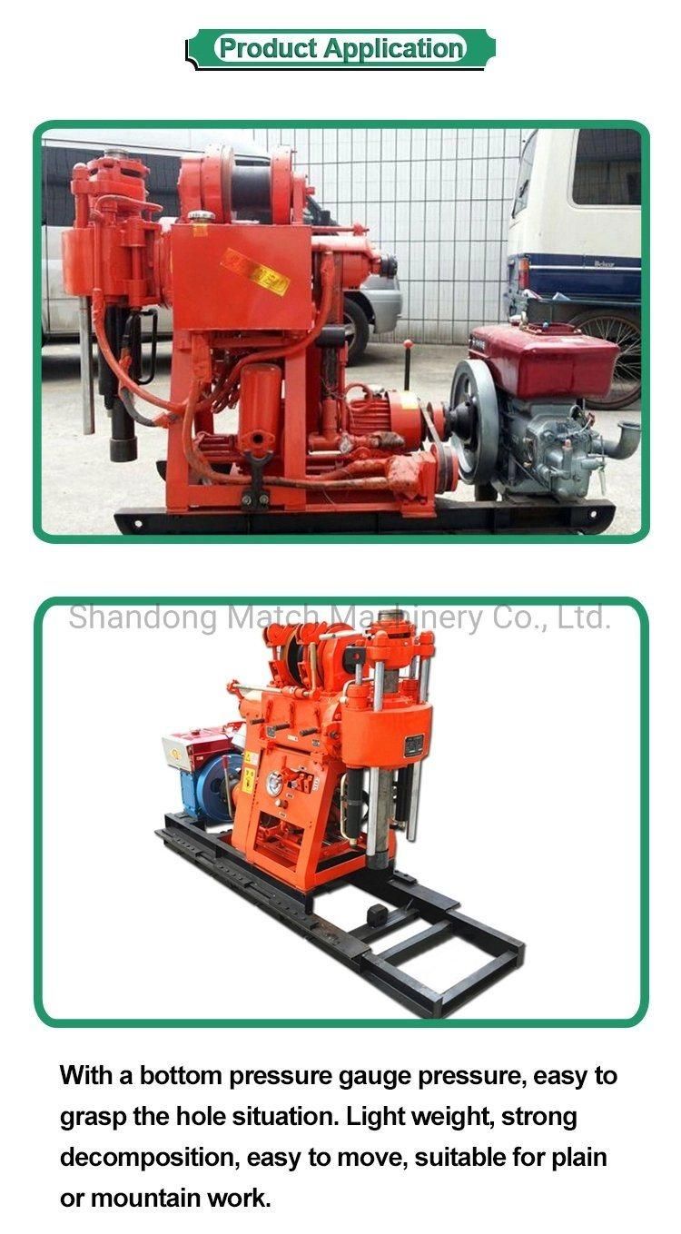 Xy-200 200m Trailer Mounted Water Well Drilling Rig Equipment Borehole Drilling Rig