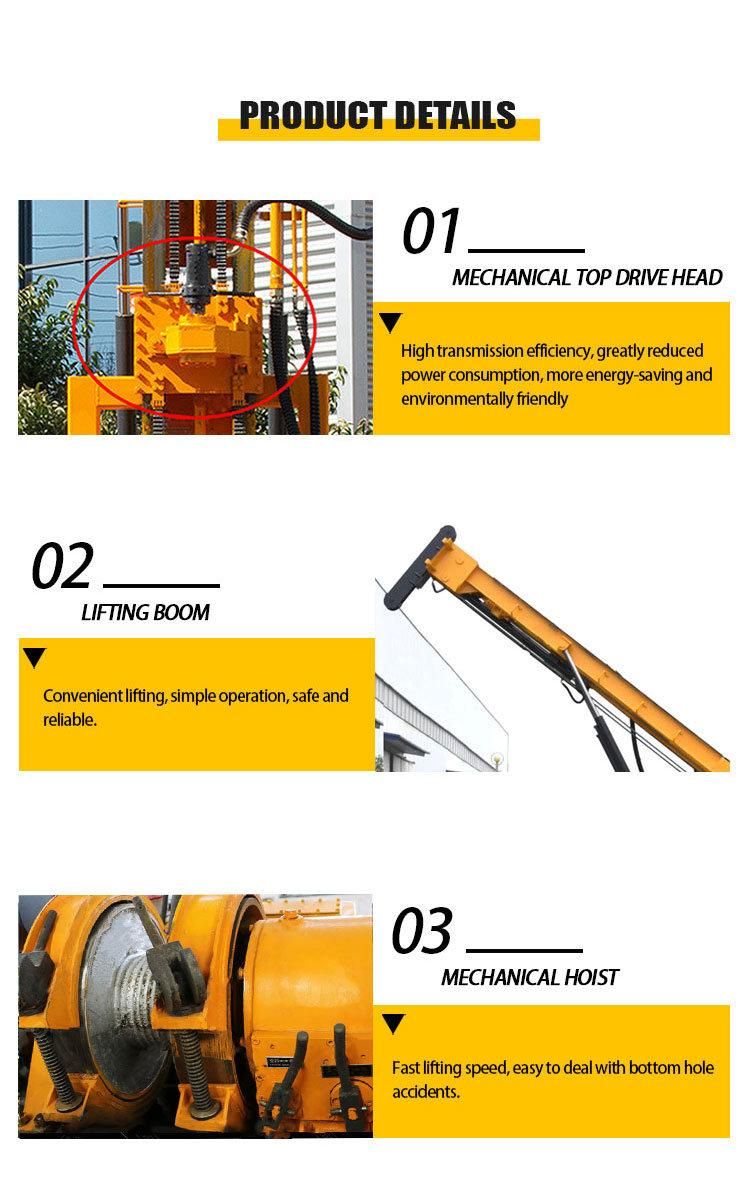 Top Drive Head Portable Rotary Water Well Drilling Rig