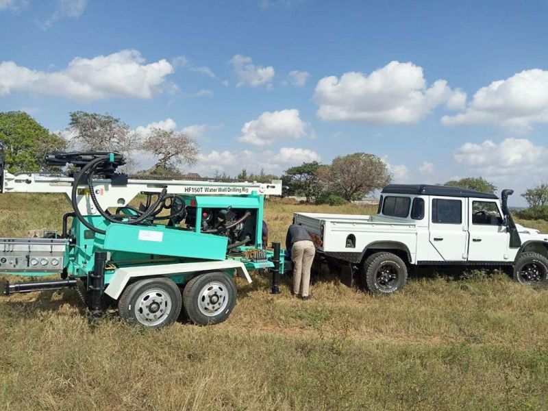 Hf150t Impactor Trailer Type Borehole Water Well Drilling Rig Machine