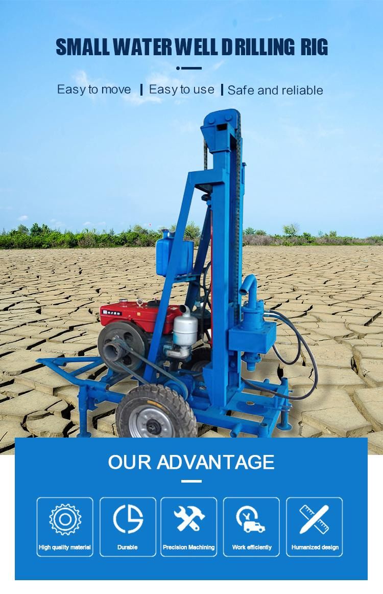 Portable Diesel Engine Rock Water Well Borehole Drilling Rig