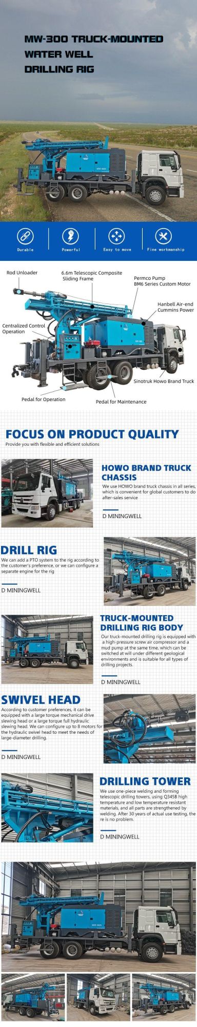 Dminingwell Rg Hot Sale Truck Mounted Borehole Water Well Drill Rig