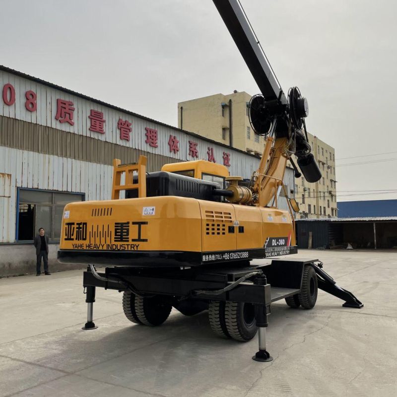 Consrtuction Drilling Machinery Dl-360 Wheeled Drilling Rig for Water Well Drilling /Soil Rock Drilling /3m Hole Pilling with High Precision/Flexible Transit