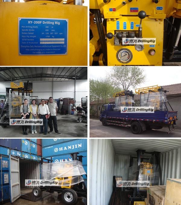 Xy-200f 200m Trailer Mounted Water Well Borehole Drilling Rig