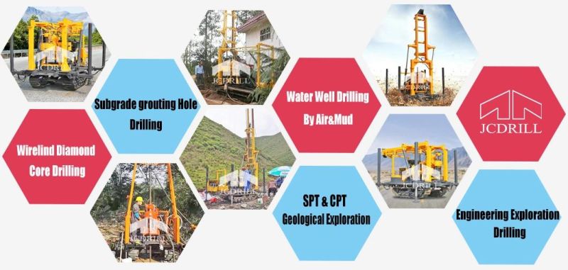 Trailer Diesel Water Well Drilling Rig Borehole Rock Drilling Rig