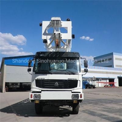 300m Depth Rock Drilling Machine Air DTH Bore Hole HOWO 6*4 Truck Mounted Water Well Drilling Rig