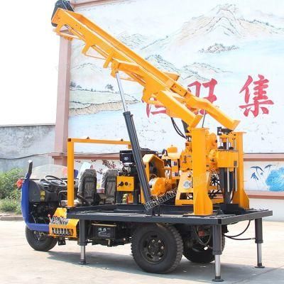 100-200m Diesel Hydraulic Tricycle Water Well Drilling Machine with Mud Pump