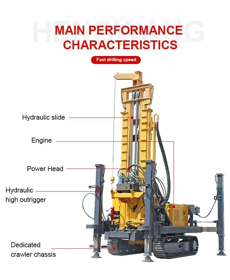 Crawler Pneumatic Water Well Rock Borehole Drilling Rig