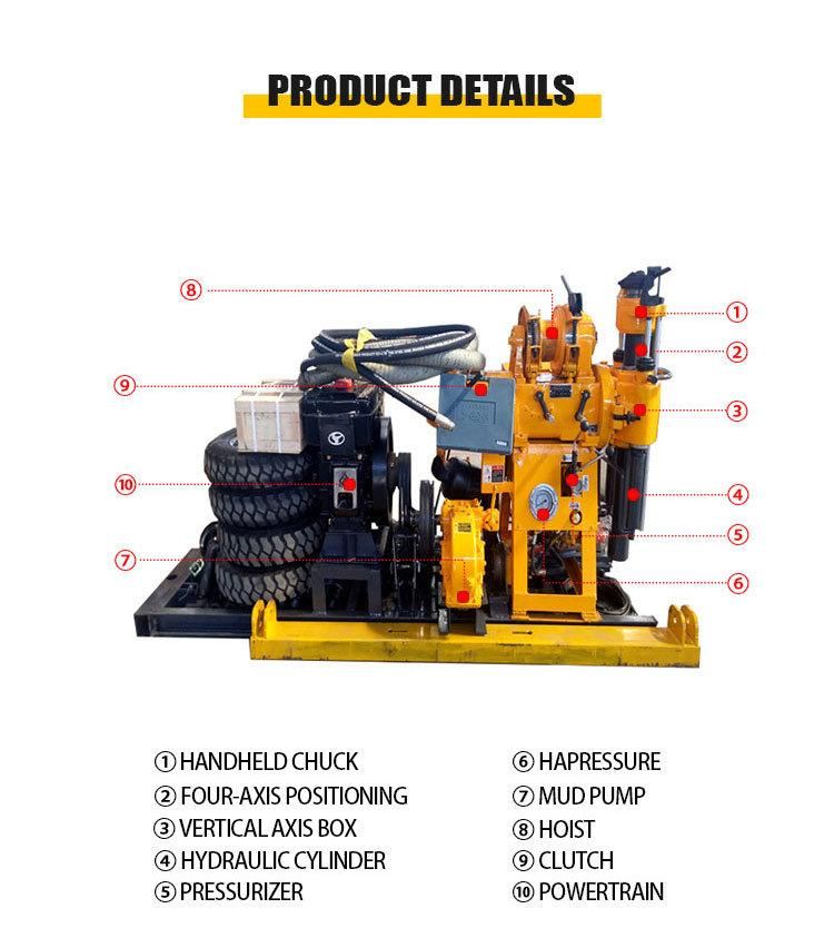 100m/200m Borehole Drilling Machine Price Mini Water Well Drilling Rig