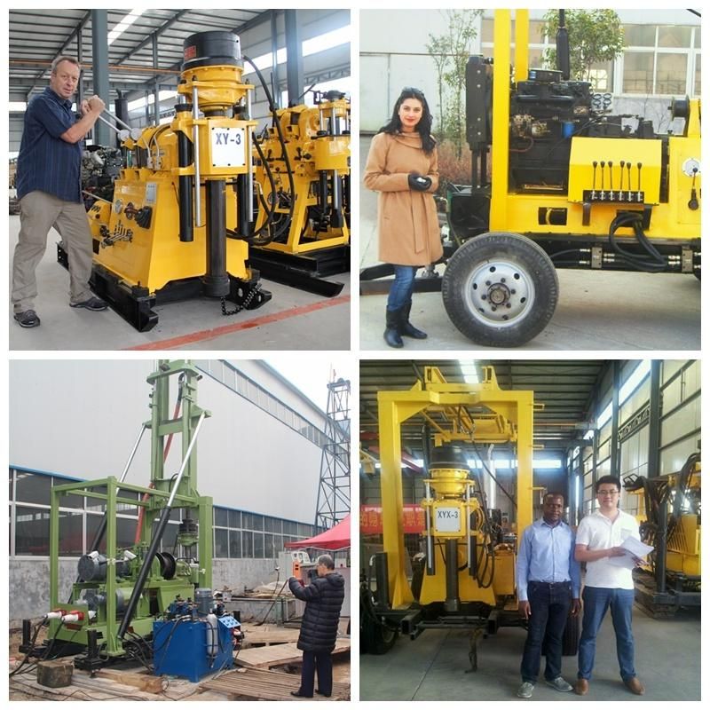 200m Depth Rock Drilling Rotary Wireline Drilling Rig with Diameter 75mm to 300mm