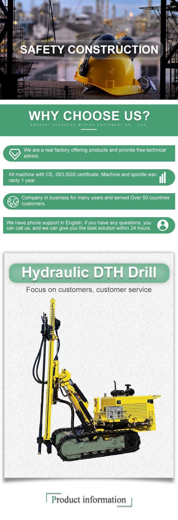 Water Well Drill Rig for Hard Rock Full Hydraulic Rotary Drilling