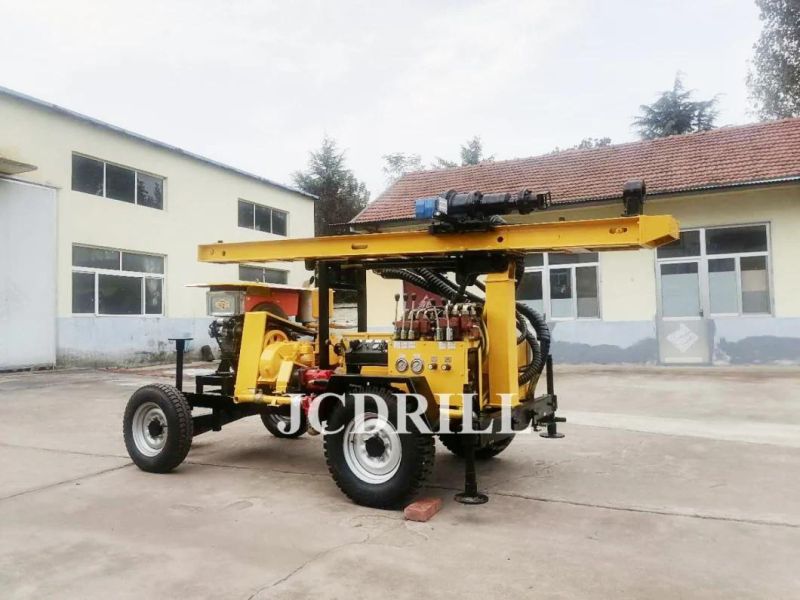 100m Portable Trailer Mounted Small Water Well Drilling Rig Hydraulic Drill Rig
