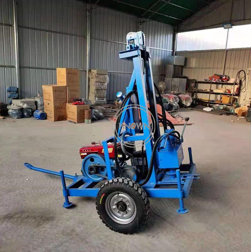 8 Horsepower Diesel Water Well Drill Machine Portable Deep Well Mine Borehole Drilling Rig with Tow Frame