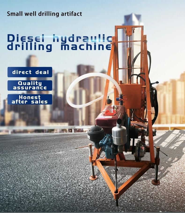 100m Small Portable Diesel Hydraulic Water Well Rotary Drilling Rig /Borehole Water Well Drilling Machine