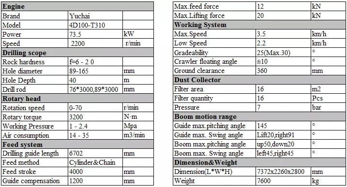 Track DTH Hammer Drilling Rig Machine, Powered by Air Compressor