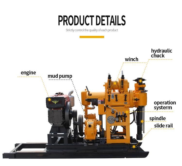 160m Deep Portable Mini Hydraulic Diesel Shallow Borehole Water Well Drilling Machines