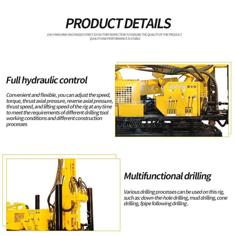 Rubber/Metal Crawler Air and Mud DTH Borehole Drilling Rig Machine